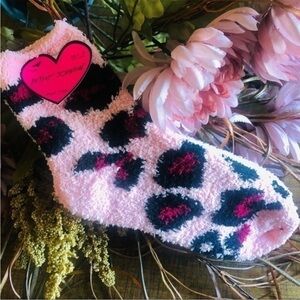 Betsey Johnson Leopard Print Fuzzy Socks 3-Pack Cozy Lounge NWT